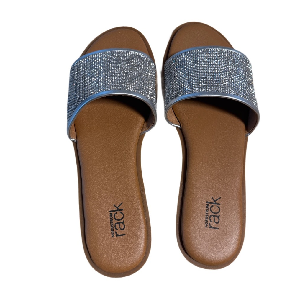 Elegant Silver and Brown Sandals